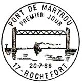 Oblitération 1er jour à Rochefort le 20 juillet 1968