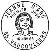 Oblitération 1er jour à Vaucouleur le 16 novembre 1968