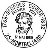 Oblitération 1er jour à Montbéliard le 17 mai 1969