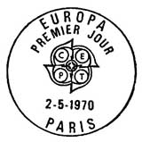 Oblitération 1er jour à Paris et Strasbourg le 2 mai 1970