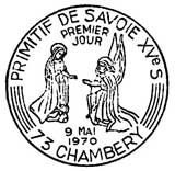 Oblitération 1er jour à Chambéry le 9 mai 1970