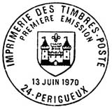 Oblitération 1er jour à Périgueux le 13 juin 1970