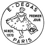 Oblitération 1er jour à Paris le 14 novembre 1970