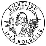Oblitération 1er jour à La Rochelle le 17 octobre 1970