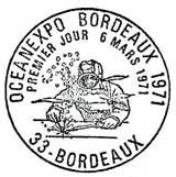 Oblitération 1er jour à Bordeaux le 6 mars 1971