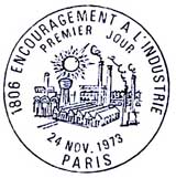 Oblitération 1er jour à Paris le 24 novembre 1973