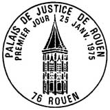 Oblitération 1er jour à Rouen le 25 janvier 1975