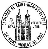Oblitération 1er jour à Saint-Nicolas-de-Port le 12 octobre 1974