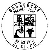 Oblitération 1er jour à Dijon le 25 octobre 1975