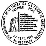 Oblitération 1er jour à Besançon le 27 septembre 1975