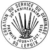 Oblitération 1er jour à Lepuix le 11 octobre 1975