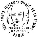 Oblitération 1er jour à Paris le 8 novembre 1975