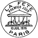 Oblitération 1er jour à Paris le 10 juillet 1976