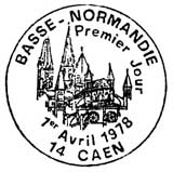Oblitération 1er jour à Caen le 1 avril 1978