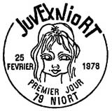 Oblitération 1er jour à Niort le 25 février 1978
