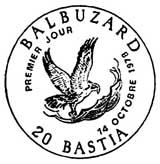 Oblitération 1er jour à Bastia le 14 octobre 1978