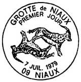 Oblitération 1er jour à Niaux le 7 juillet 1979