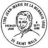 Oblitération 1er jour à Saint-Malo le 6 septembre 1980