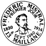 Oblitération 1er jour à Maillane le 6 septembre 1980