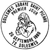 Oblitération 1er jour à Solesmes le 20 septembre 1980