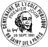 Oblitération 1er jour à Paris et Siant-Dié le 21 septembre 1981
