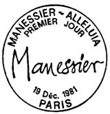 Oblitération 1er jour à Paris le 19 décembre 1981