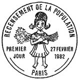Oblitération 1er jour à Paris le 27 février 1982