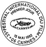 Oblitération 1er jour à Cannes le 15 mai 1982