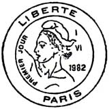 Oblitération 1er jour à Paris le 1 juin 1982