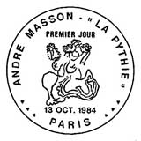 Oblitération 1er jour à Paris le 13 octobre 1984