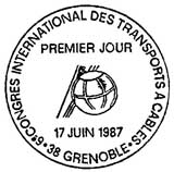Oblitération 1er jour à Grenoble le 17 juin 1987