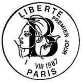 Oblitération 1er jour à Paris le 15 octobre 1987