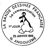 Oblitération 1er jour à Angoulème le 29 janvier 1988