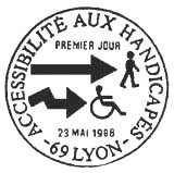 Oblitération 1er jour à Lyon le 28 mai 1988