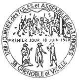 Oblitération 1er jour à Vizille-Grenoble le 18 juin 1988