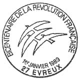 Oblitération 1er jour à Paris le 1 janvier 1989