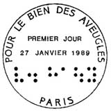 Oblitération 1er jour à Paris le 27 janvier 1989