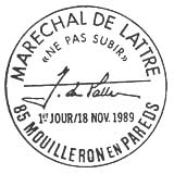 Oblitération 1er jour à Belfort et Mouilleron 18 novembre 1989