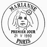 Oblitération 1er jour à Paris le 21 mai 1990