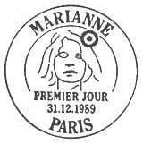 Oblitération 1er jour à Paris le 31 janvier 1989