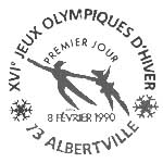 Oblitération 1er jour à Albertville le 8 févrierr 1990