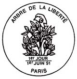 Oblitération 1er jour à Paris le 1 juin 1991