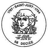 Oblitération 1er jour à Decize et Blérencourt le 1 juin 1991