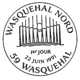 Oblitération 1er jour à Wasquechal  le 22 juin 1991