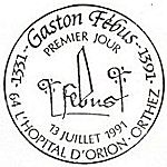 Oblitération 1er jour à l'hospital d'Orion-Orthez et Foix le 13 juillet 1991
