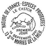 Oblitération 1er jour à St-Marie de la Mer le 14 septembre 1991