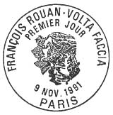 Oblitération 1er jour à Paris le 9 novembre 1991