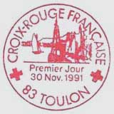 Oblitération 1er jour à Toulon et Montréal (Canada) le 30 novembre 1991