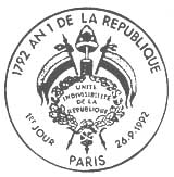 Oblitération 1er jour à Paris le 26 septembre 1992