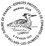 Oblitération 1er jour à Villars-les-Dombes le 6 février 1993